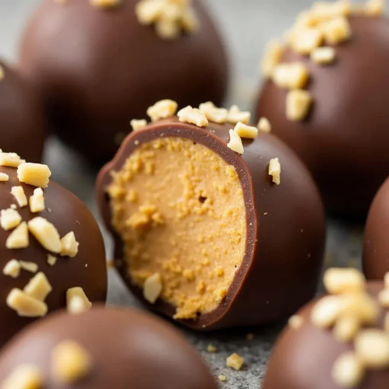 Vegan Peanut Butter Balls with Chocolate Coating