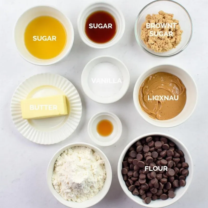 Vegan Peanut Butter Chocolate Chip Cookie Ingredients