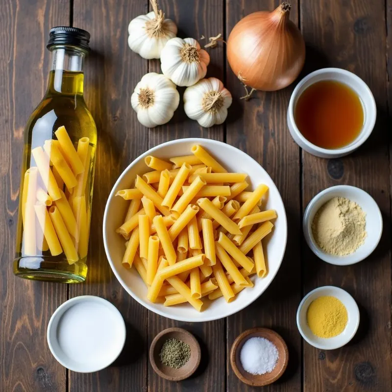 Ingredients for Vegan Penne Pasta