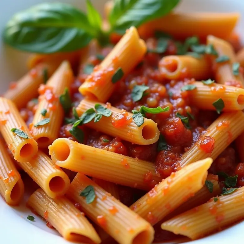 Vegan Penne Pasta with Tomato Sauce