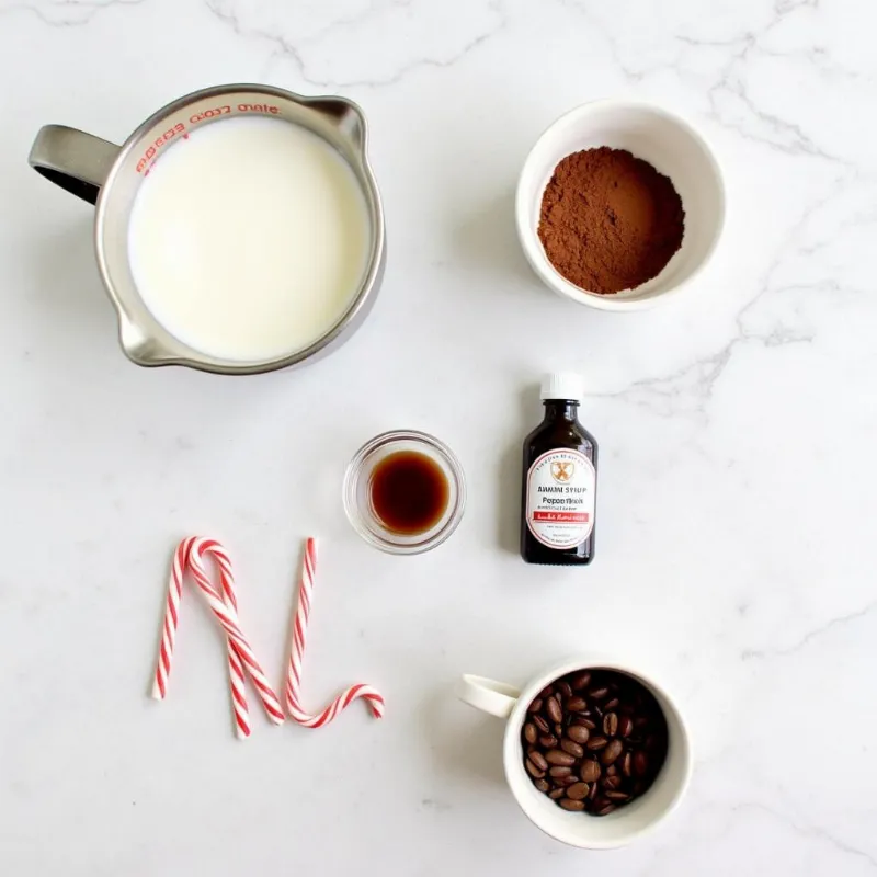 Ingredients for Making a Vegan Peppermint Mocha