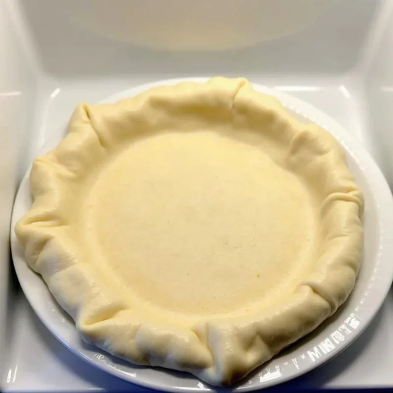 Vegan pie crust dough chilling in the refrigerator