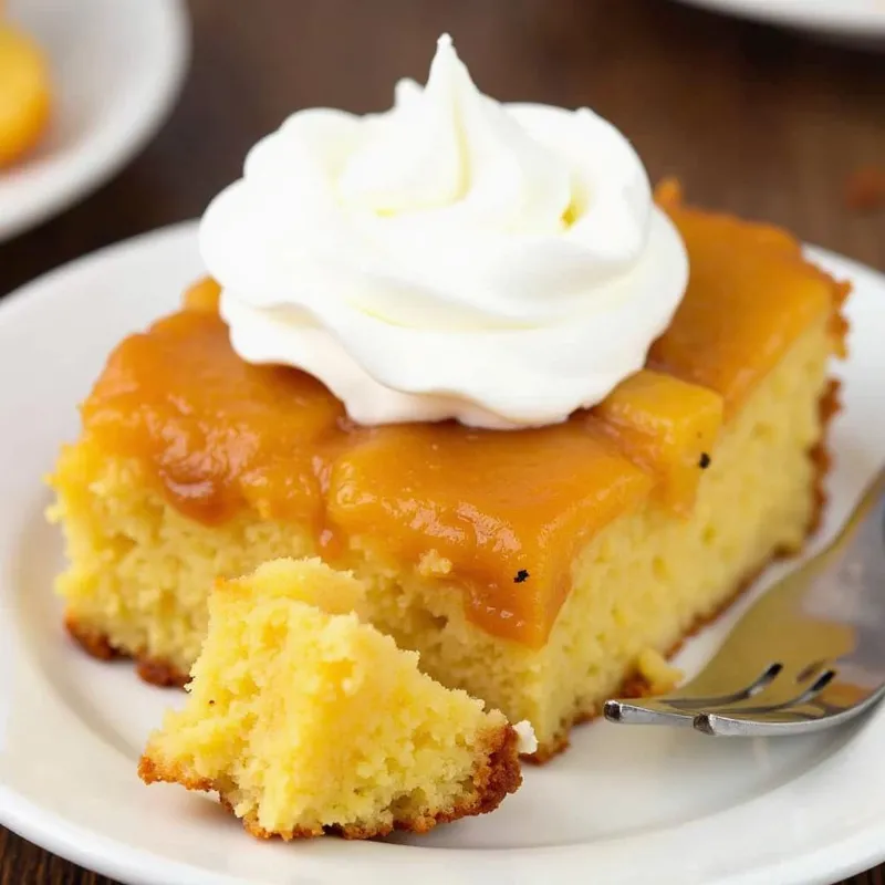 Slice of Vegan Pineapple Upside-Down Cake