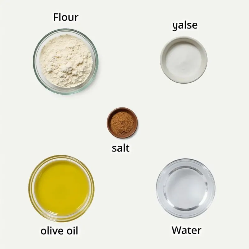 Ingredients for vegan pita bread