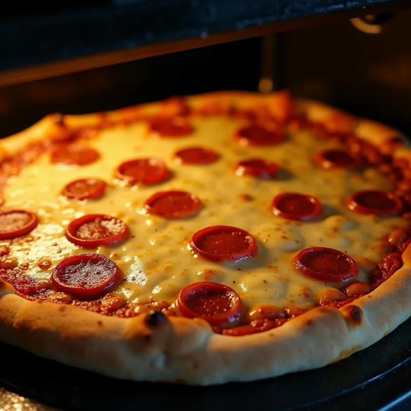 Vegan Pizza Baking in Oven