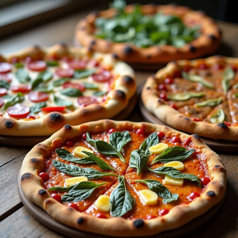 Assortment of Vegan Pizzas