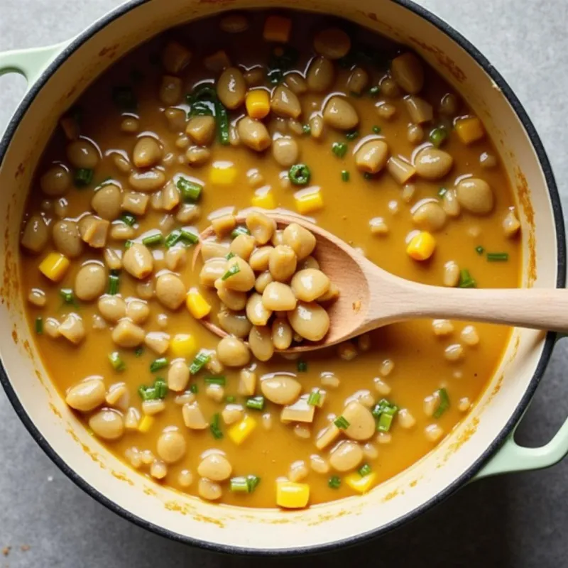 Vegan Pot Pie Filling Simmering