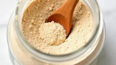 Jar of vegan powdered coffee creamer