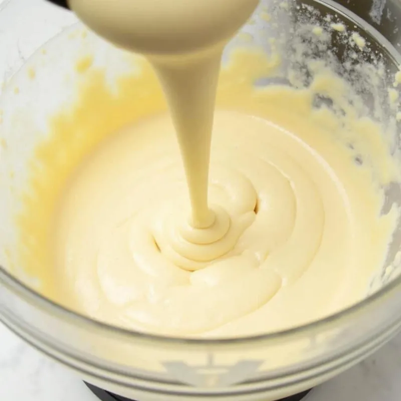 Vegan protein pancake batter in a bowl