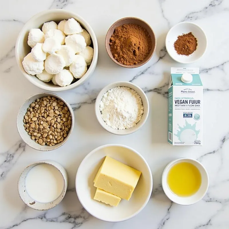 Ingredients for making vegan protein pancakes.