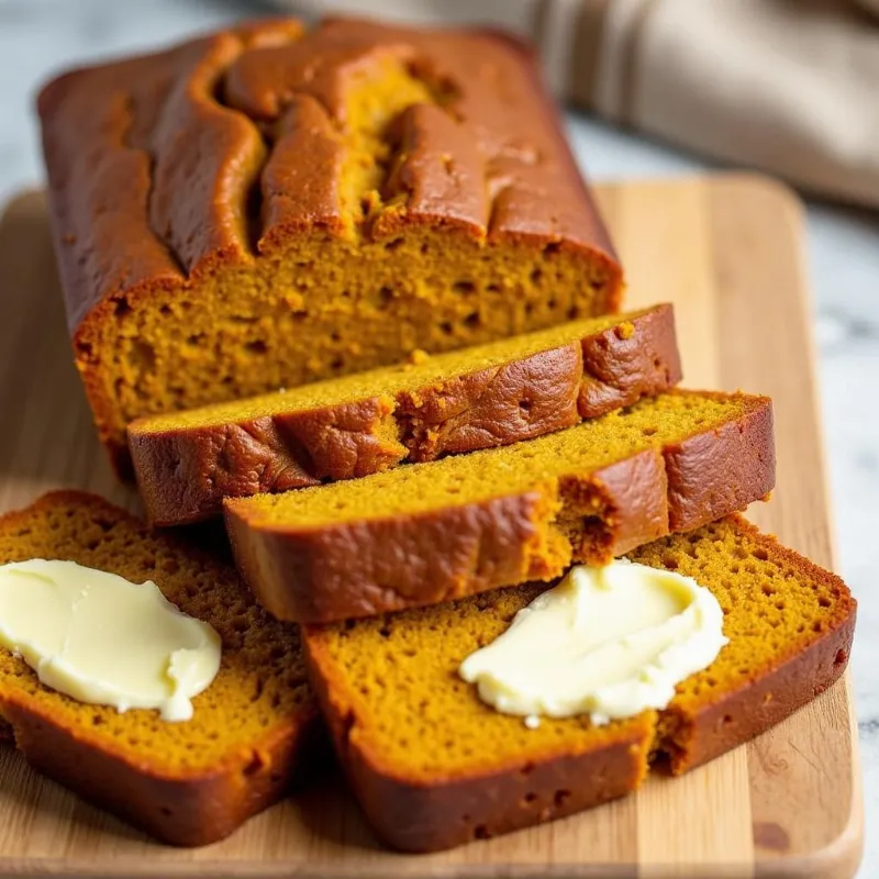 Sliced Vegan Pumpkin Bread