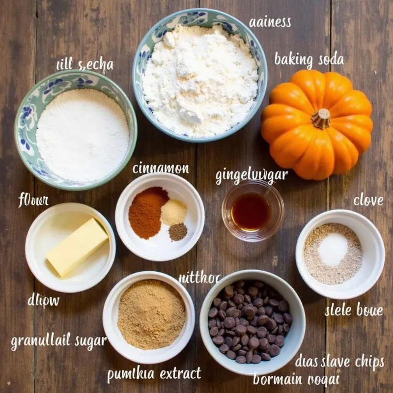 Vegan Pumpkin Chocolate Chip Cookie Ingredients