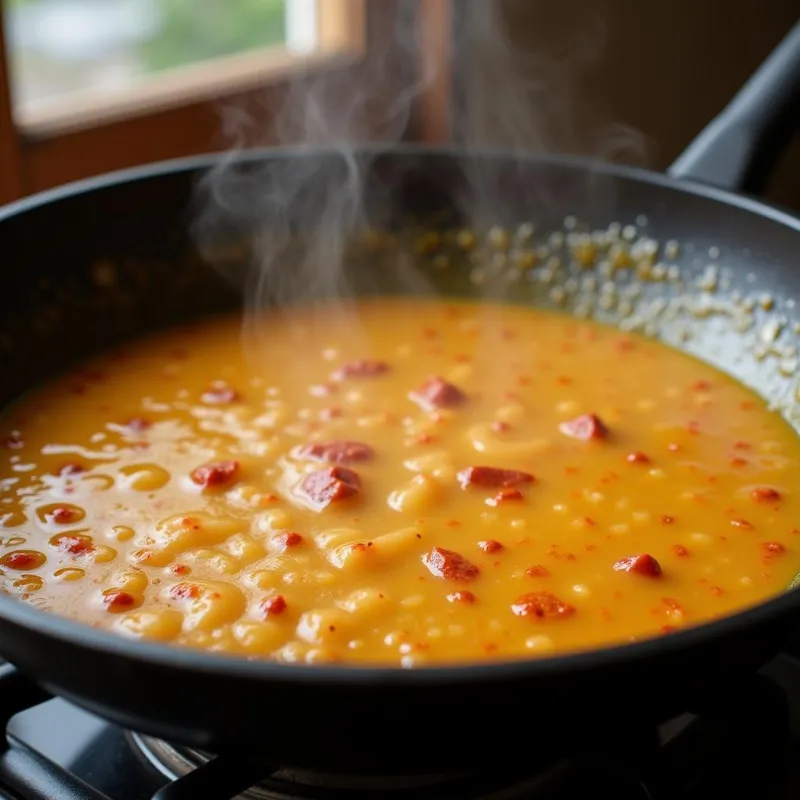 Simmering Vegan Ramen Broth