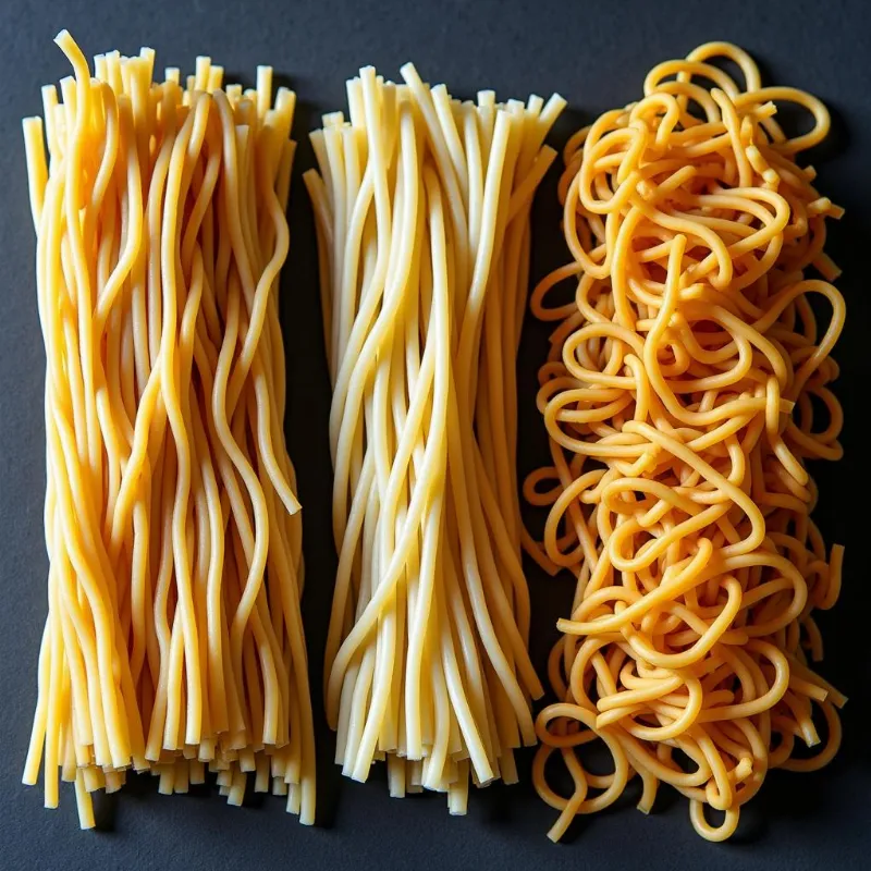 Different varieties of ramen noodles used in vegan ramen