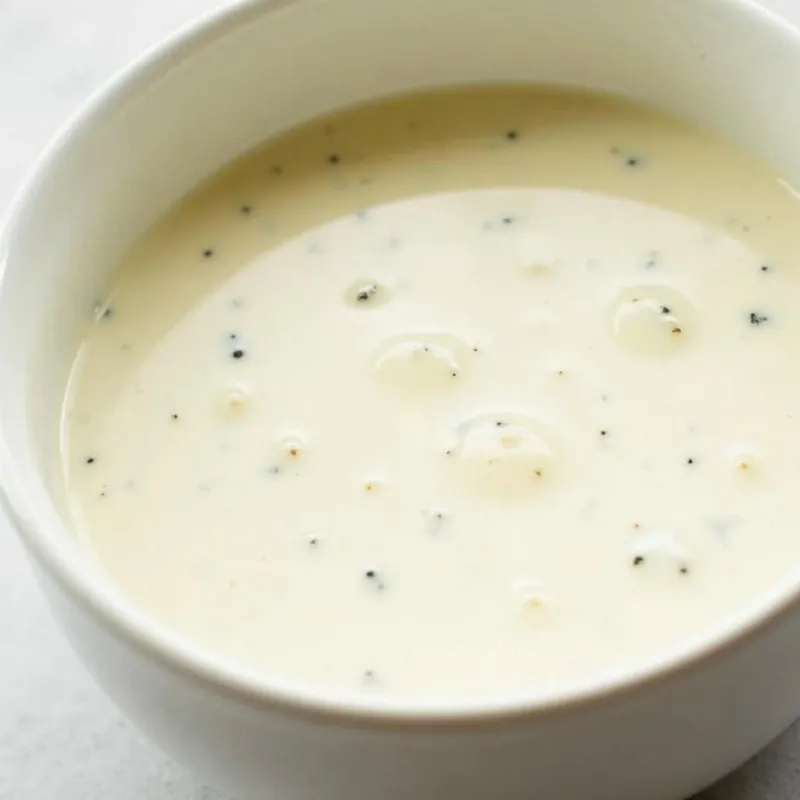 A bowl of creamy vegan ranch dressing.