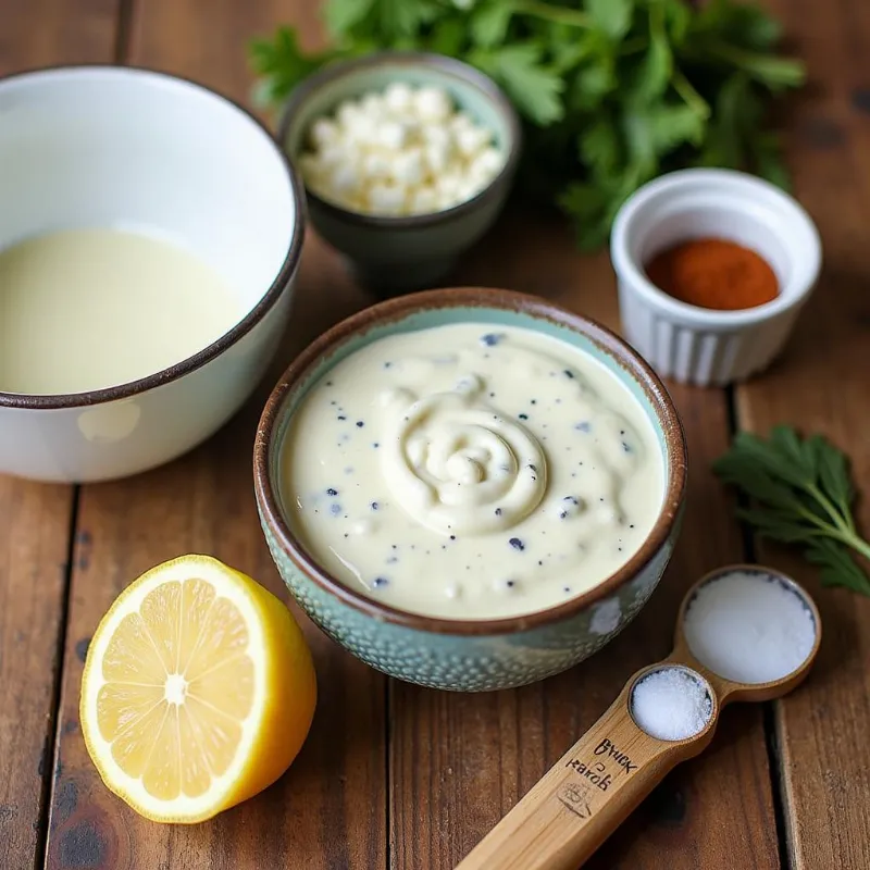 Ingredients for vegan ranch dressing