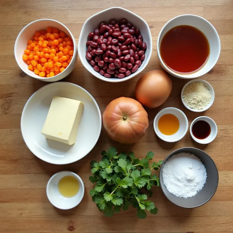 Ingredients for vegan red beans