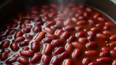 Vegan red beans in a pot