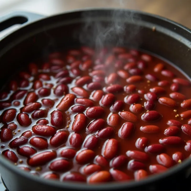 Vegan red beans in a pot