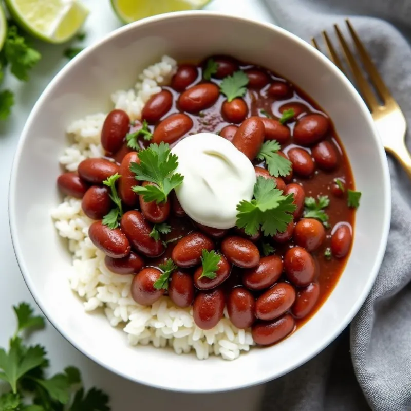 Vegan red beans serving