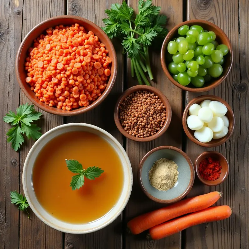 Vegan Red Lentil Soup Ingredients