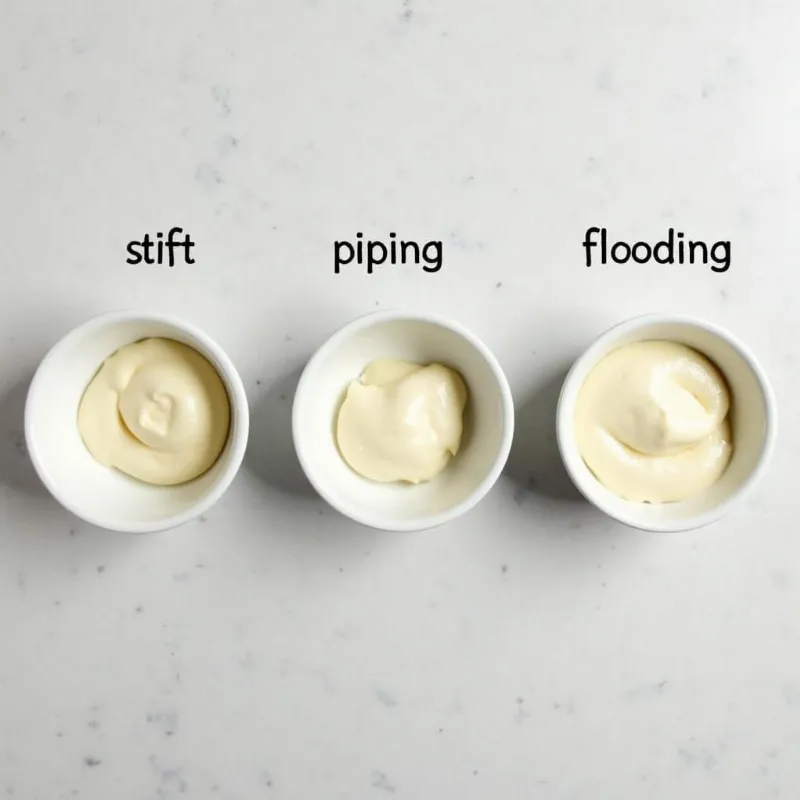 Vegan Royal Icing Consistencies