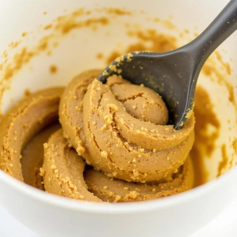 Vegan snickerdoodle cookie dough in a mixing bowl