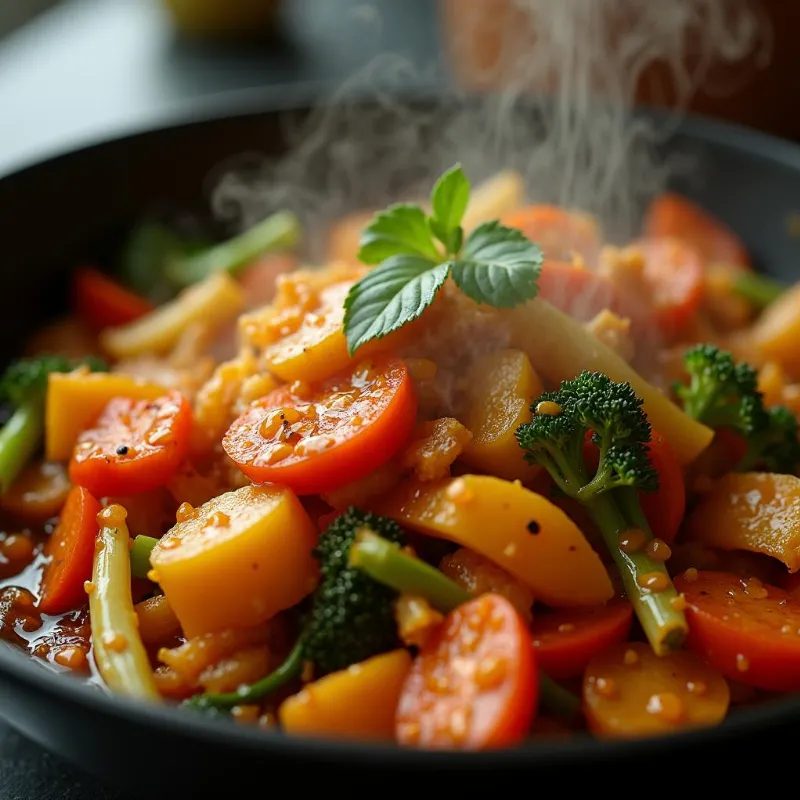 Close Up of Vegan Stir-Fry