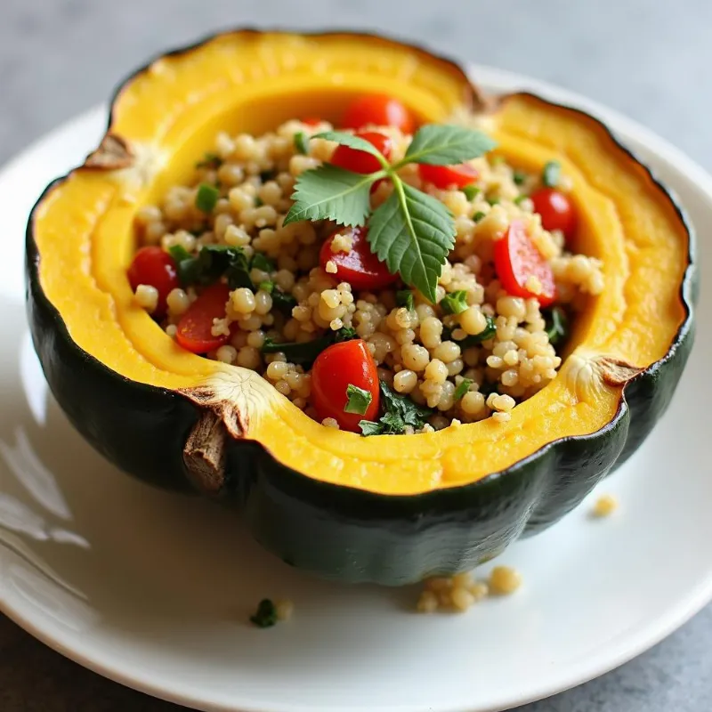 Vegan Stuffed Acorn Squash Serving