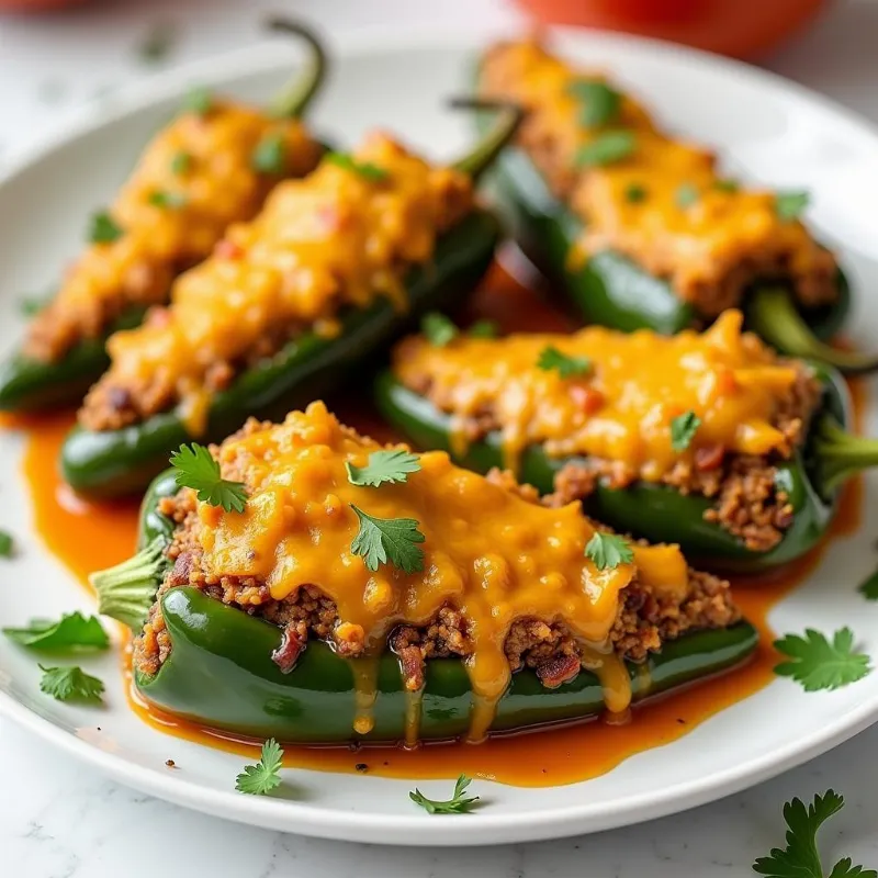 Delicious Vegan Stuffed Poblano Peppers