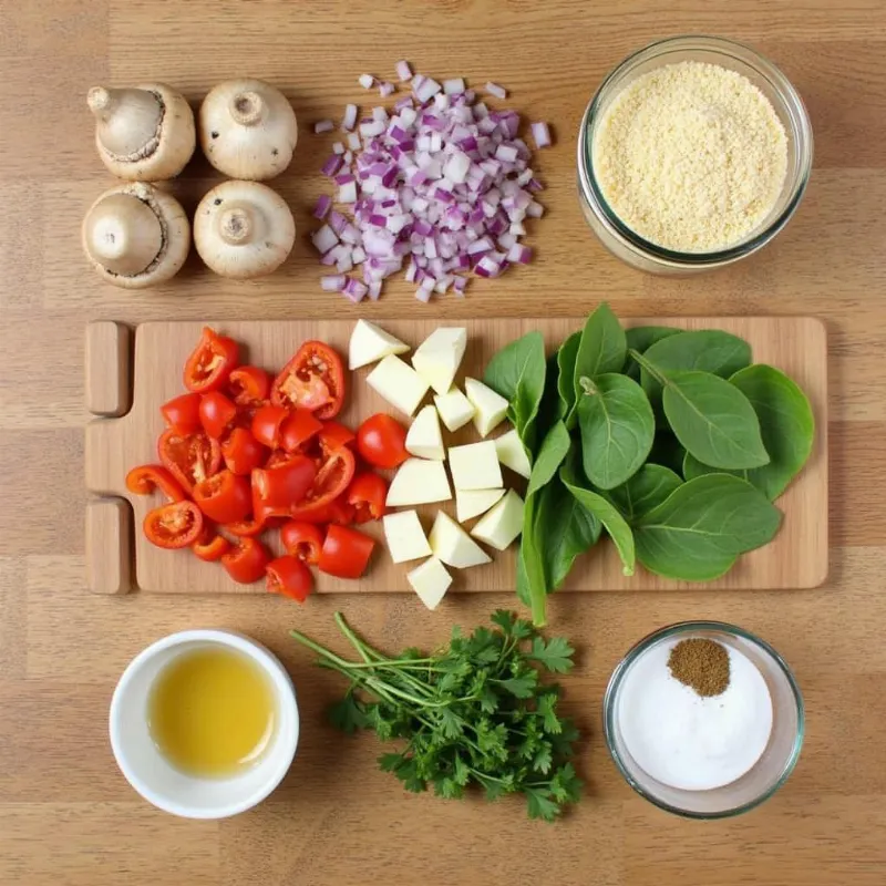 Ingredients for Vegan Stuffed Portobello Mushrooms