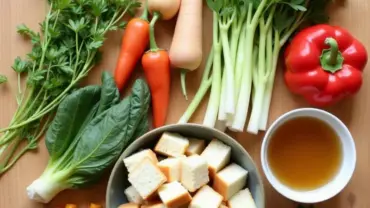 Ingredients for vegan stove top stuffing