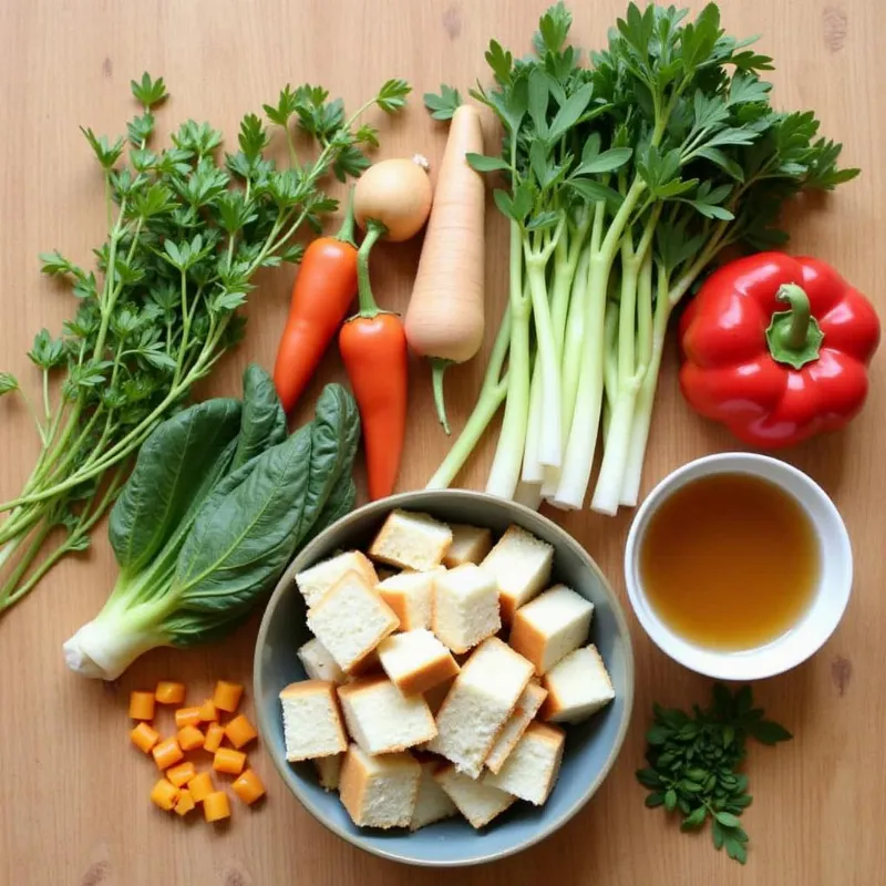 Ingredients for vegan stove top stuffing