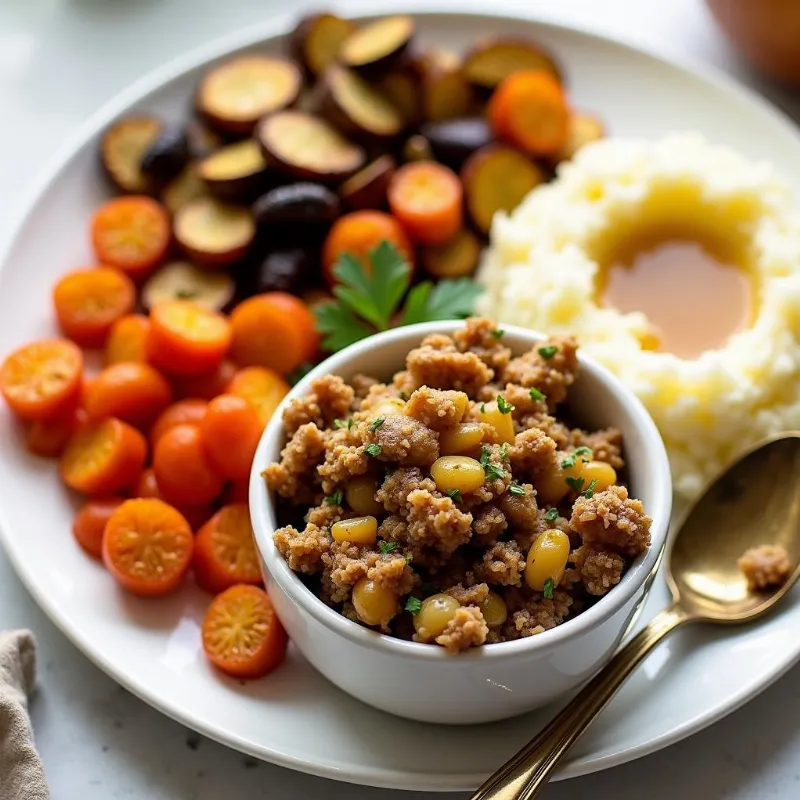 Serving vegan stove top stuffing