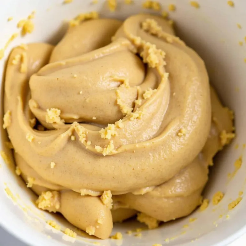 Vegan sugar cookie dough in a bowl, ready to be chilled.