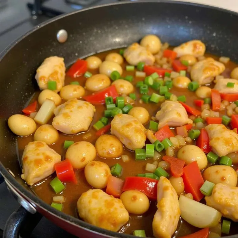 Vegan Sweet and Sour Chicken Cooking Process