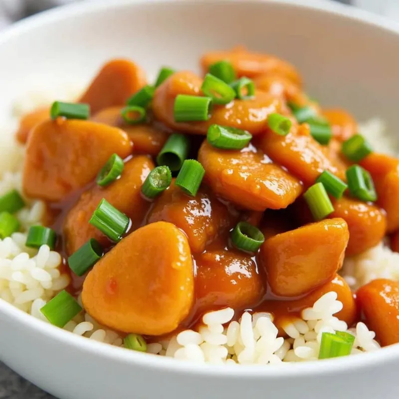 Vegan Sweet and Sour Chicken Plated