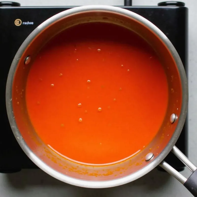 Cooking vegan sweet and sour sauce on the stovetop