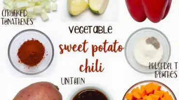 Vegan sweet potato chili ingredients