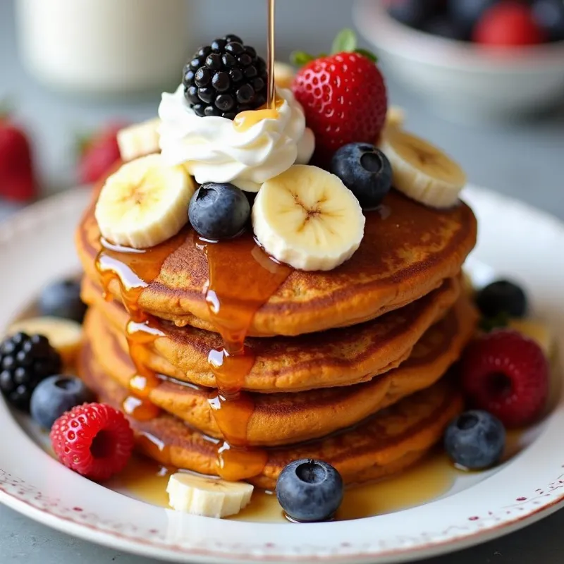 Vegan Sweet Potato Pancakes Served