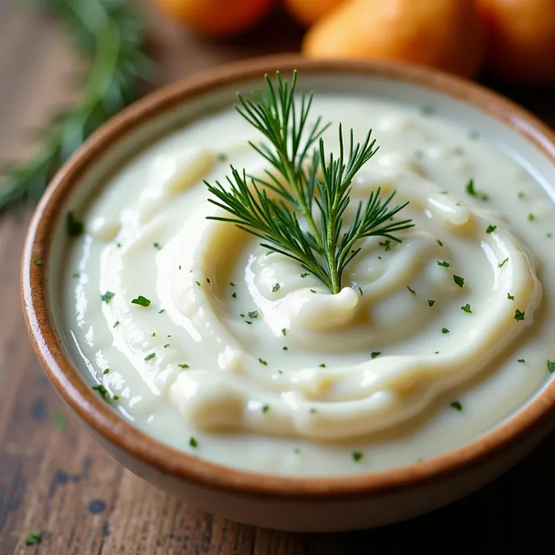 Vegan tartar sauce in a bowl