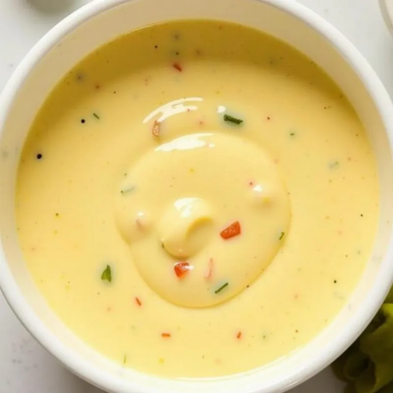 Vegan Thousand Island dressing in a bowl