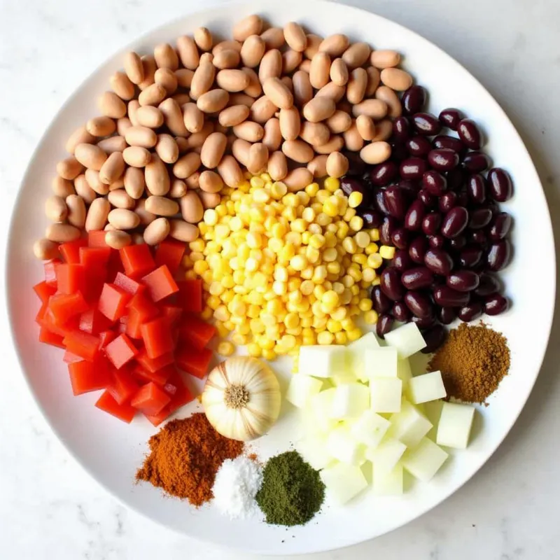 Vegan Three Bean Chili Ingredients