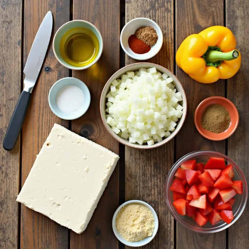 Ingredients for Vegan Tofu Scramble