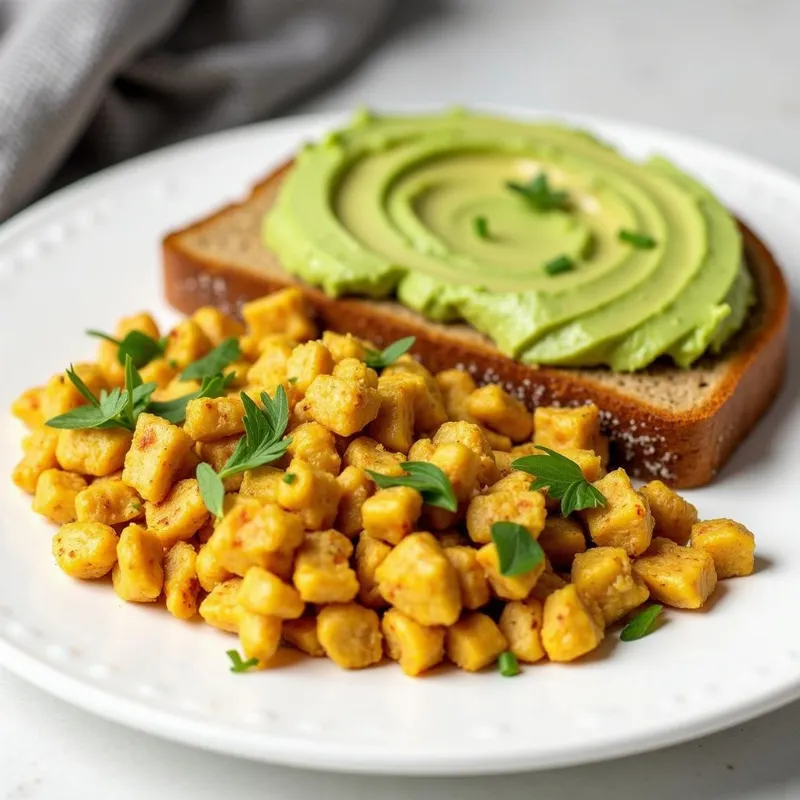 Vegan Tofu Scramble with Avocado Toast