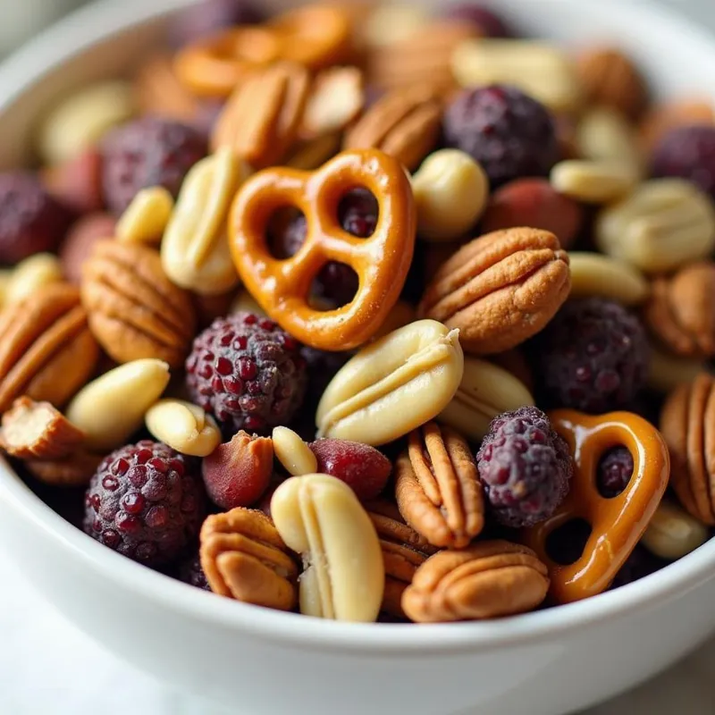 Vegan trail mix in a bowl