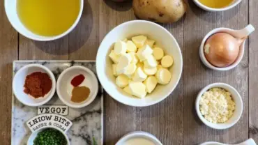 Ingredients for vegan twice baked potatoes