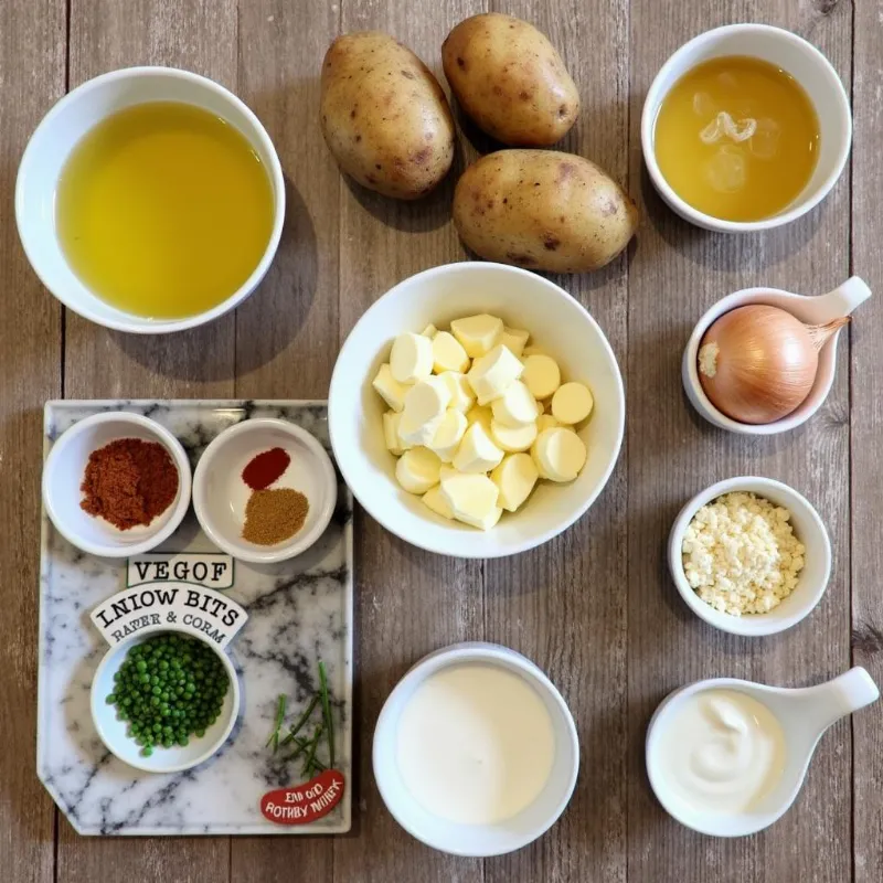 Ingredients for vegan twice baked potatoes