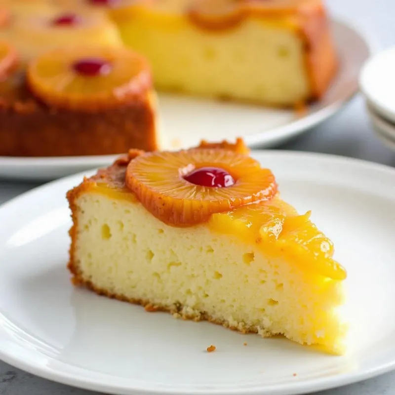 Slice of Vegan Upside Down Cake