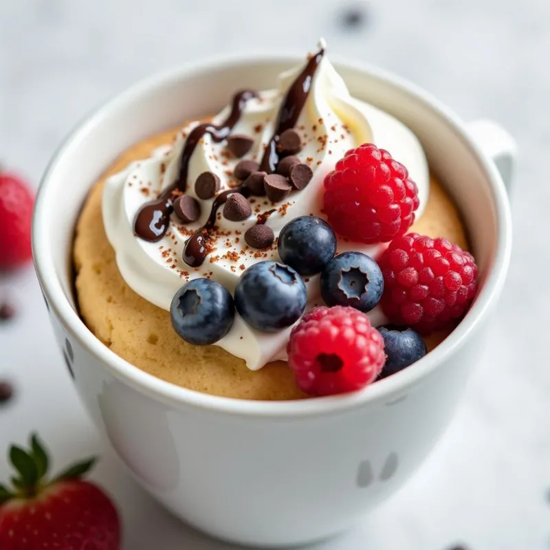 Vegan Vanilla Mug Cake with Toppings